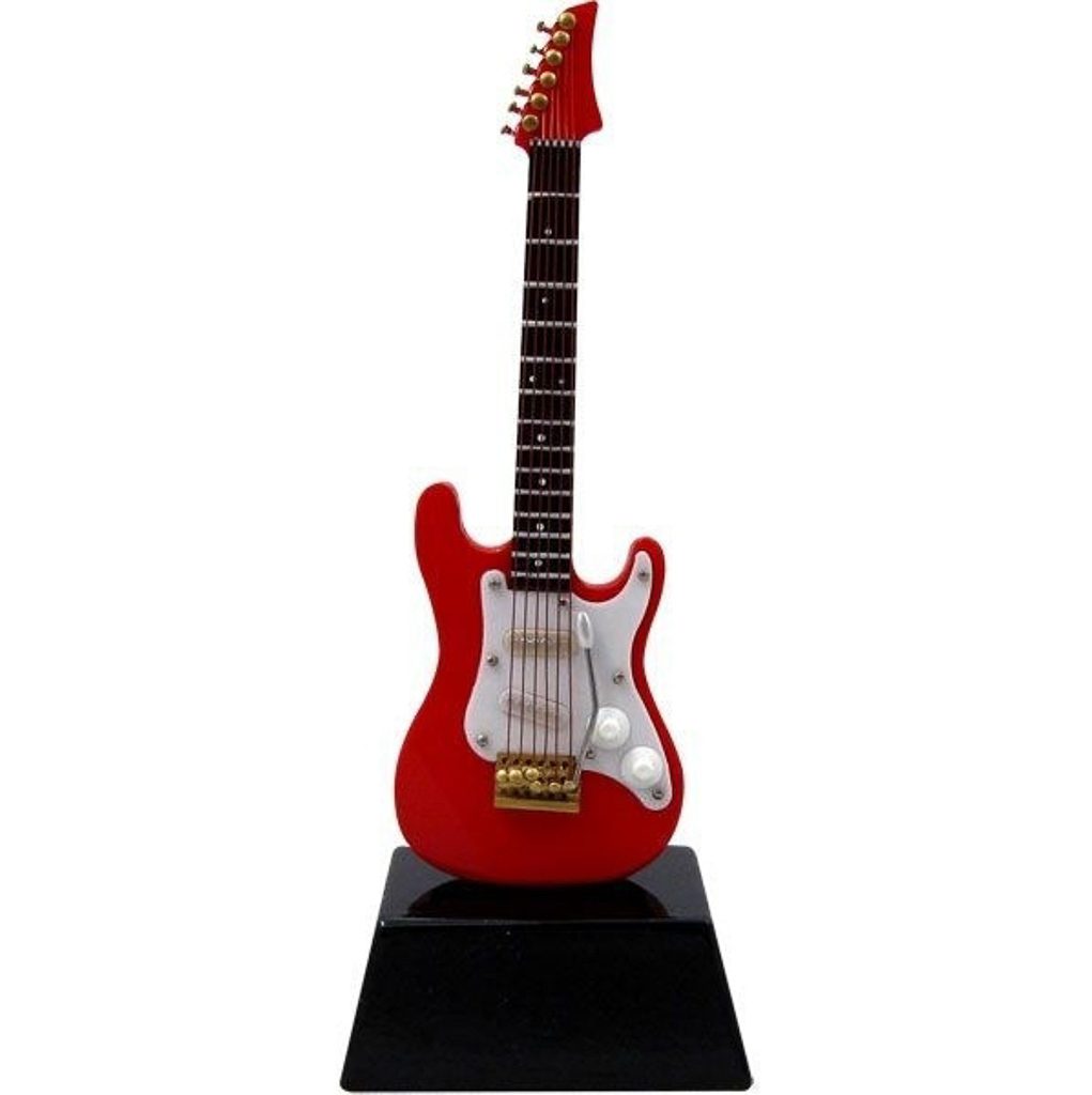 Gelukkig is dat cafetaria Uitsteken Miniatuurinstrument rode elektrische gitaar – Phoenix Music Gifts