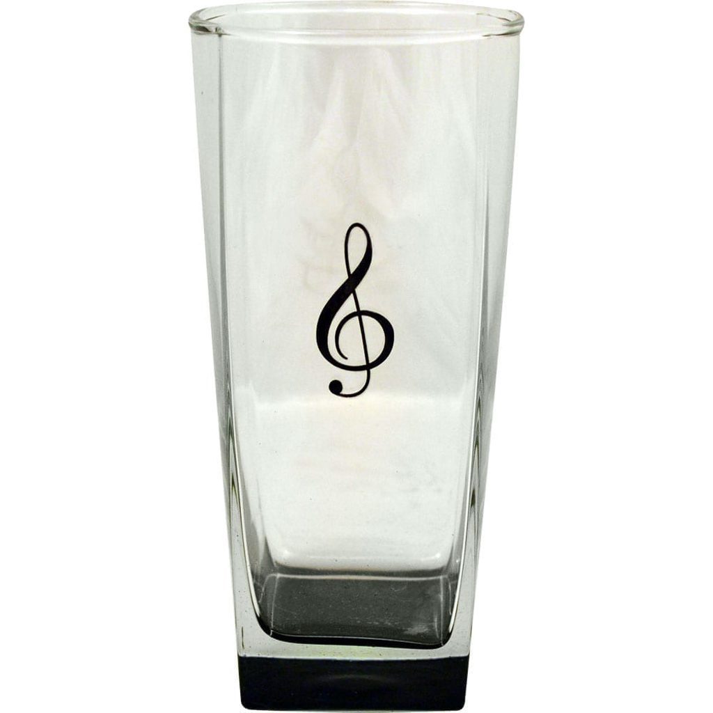 voordeel Nauwkeurigheid Discrepantie Glas met vierkante bodem, vioolsleutel – Phoenix Music Gifts